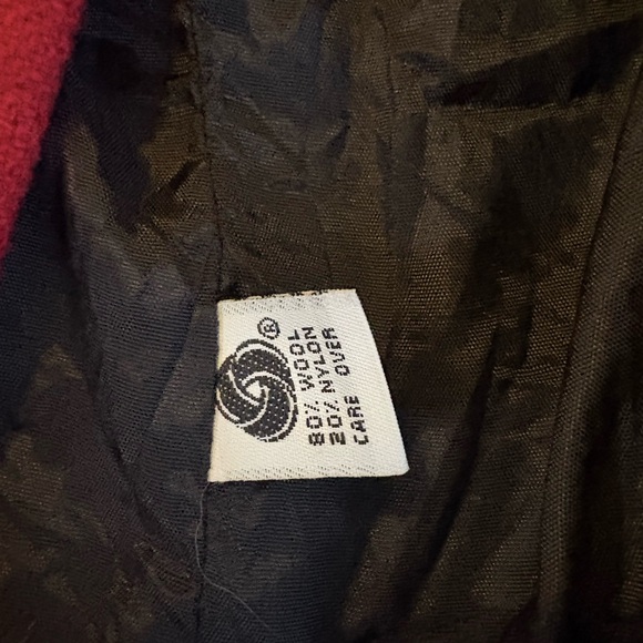 Vintage Red Wool Coat Mid Length Button Front Women’s Medium - Picture 4 of 4